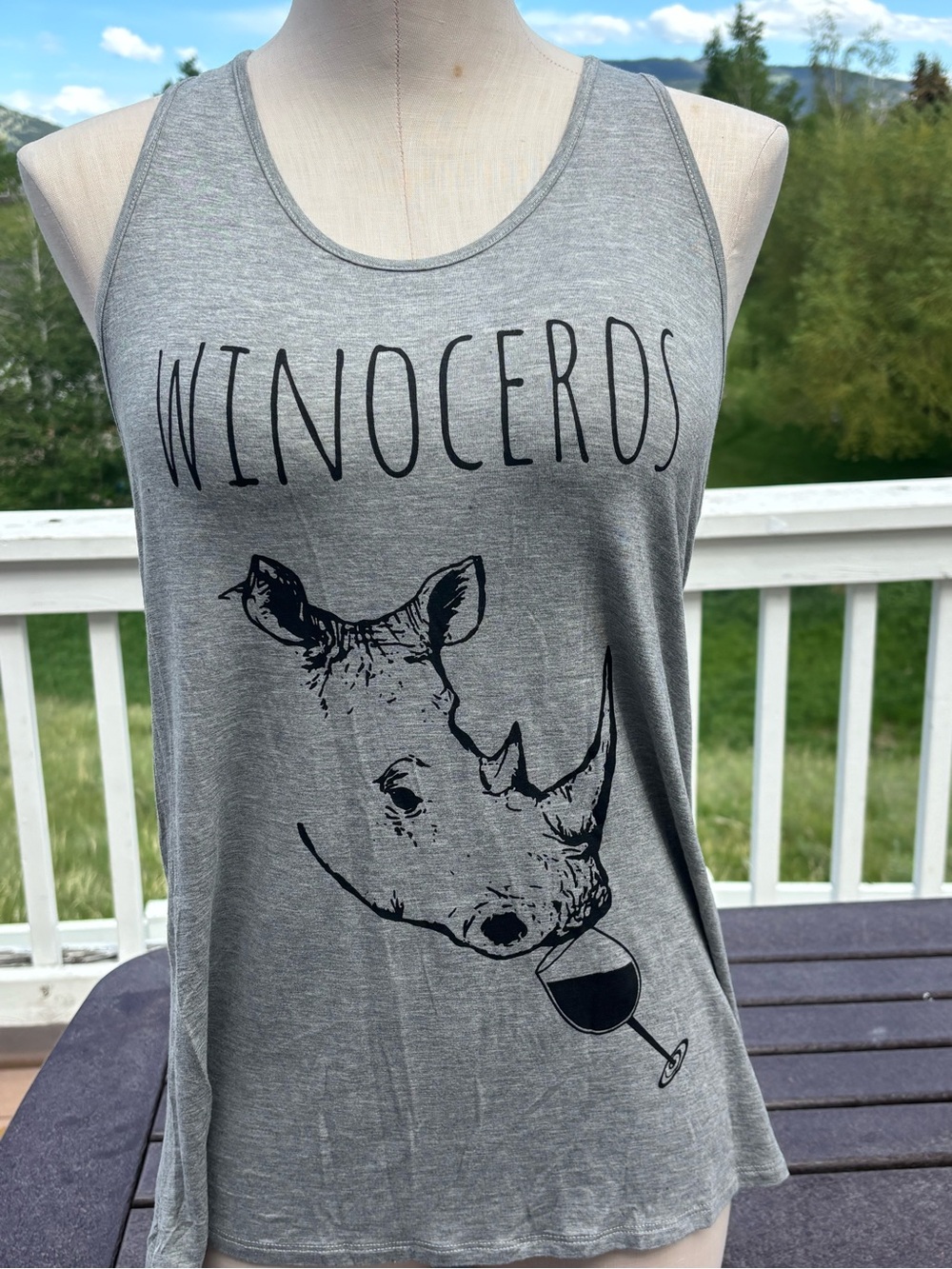 Bear Dance Gray "Winocerous" Graphic Tank Top
